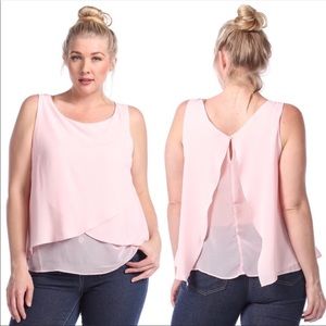 Blush sleeveless blouse